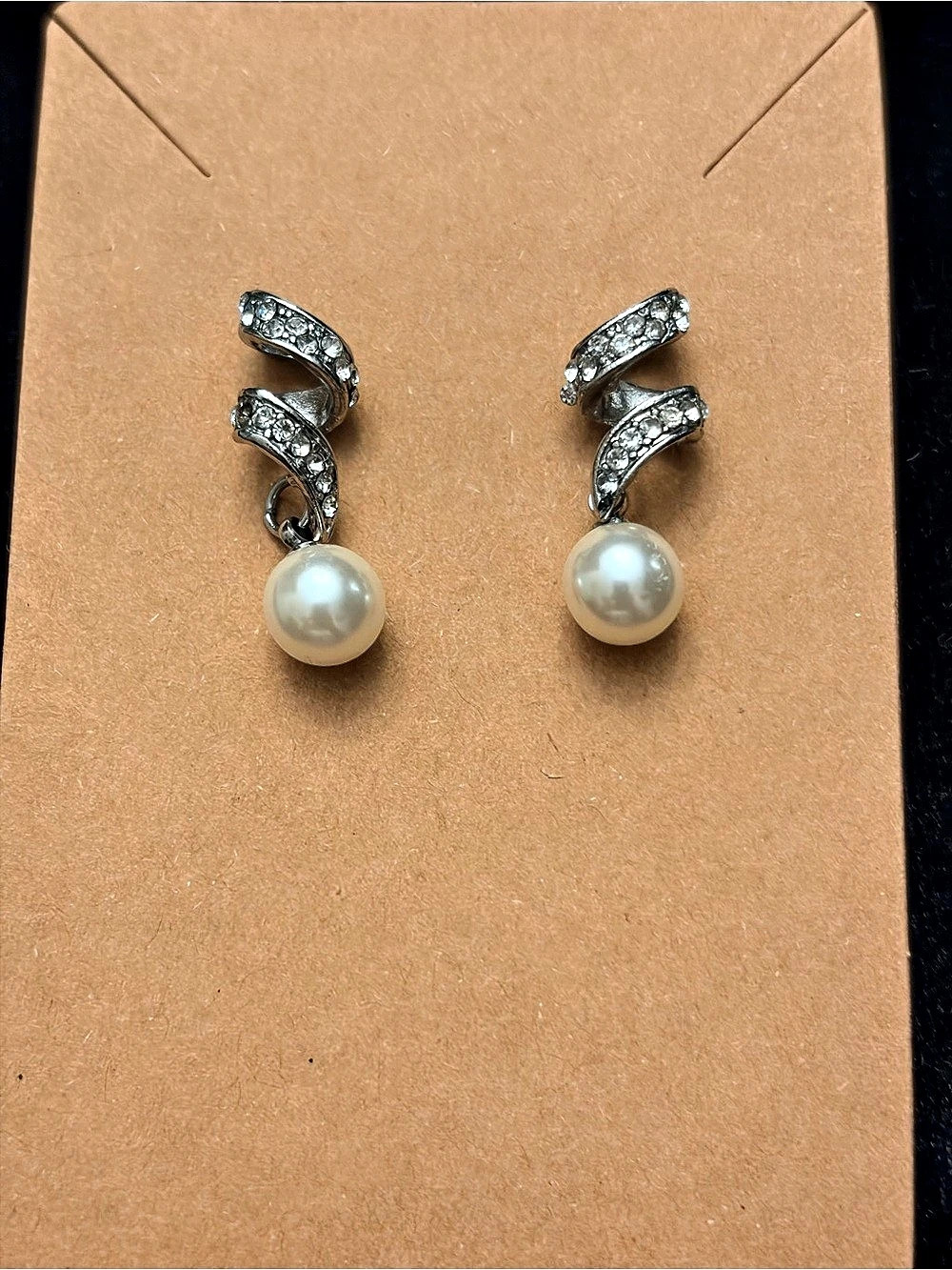 Crystal Pavé Pearl Drop Earrings